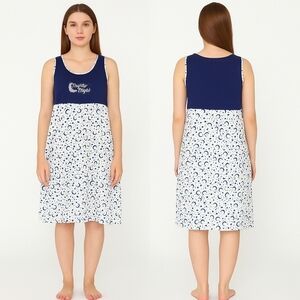 Easy Solution Cotton Blue and White Nightgown Size XL